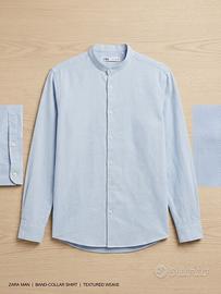 ZARA Camicia Uomo Azzurra Slim Fit M Nuova