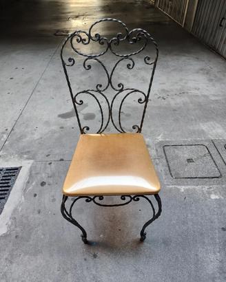 Sedia vintage in ferro battuto anni 60 / 70.