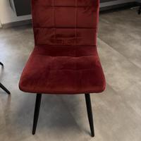 Set sei sedie velluto rosse