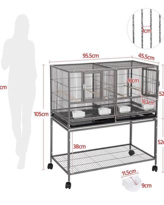 Gabbia due piani con ruote