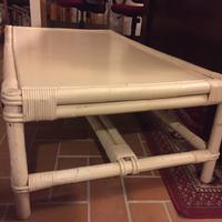 Set 3 tavolini in midollino laccato bianco,