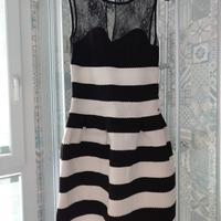 vestitino GUESS in cotone bianco e nero 