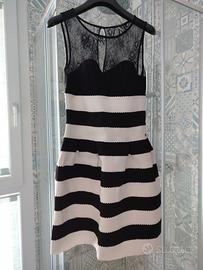 vestitino GUESS in cotone bianco e nero 