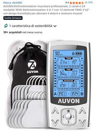AUVON Elettrostimolatore Muscolare TENS 2 Canali