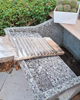 antica asse lavapanni in legno