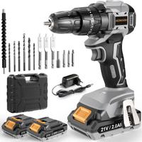 Trapano Avvitatore Batteria 21V con 2 Batterie NEW