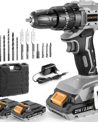 Trapano Avvitatore Batteria 21V con 2 Batterie NEW