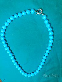 collana sfere 10mm pasta di turchese neolite.