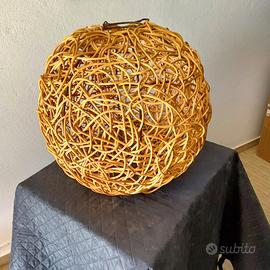 lampadario etnico originale in rattan