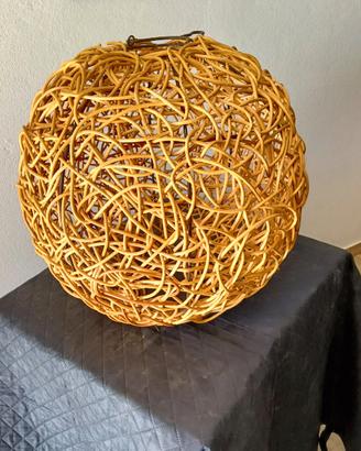 lampadario etnico originale in rattan
