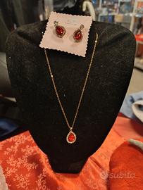 parure gemma rossa e dorata 