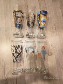 Ritzenhoff set 6 calici birra artisti vari decorat