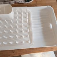 Scolapiatti allungabile nuovo con portaposate