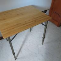 Tavolo pieghevole per campeggio in bamboo