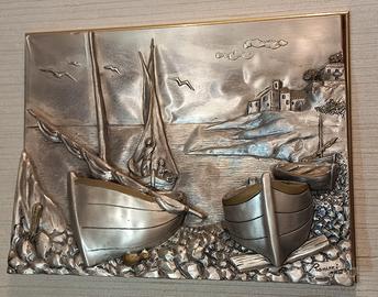 Quadro Ranieri in argento 800 in rilievo.