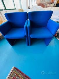 5 poltrone design vintage blu