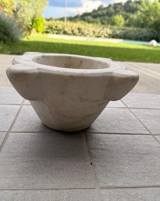 Mortaio toscano in marmo di Carrara del XIX secolo