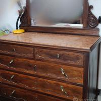 Cassettiera artigianale anni 40 in legno.