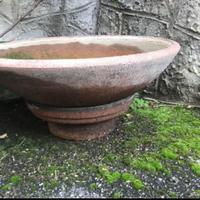 Vasi cemento rosato x arredamento giardini