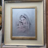 Quadro incisione madonna con bambino
