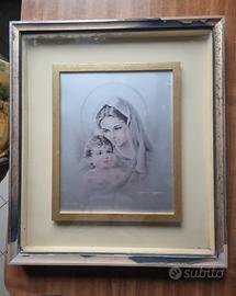 Quadro incisione madonna con bambino