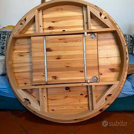tavolo rotondo allungabile legno di pino