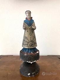 Antica scultura legno intagliato, Monaco o Santo