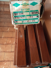 Parquet teak siam e listoni rovere dec. laminato