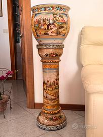 Portavaso in ceramica artistica con colonna