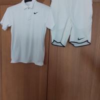 Completo tennis bambino 10-12 anni Nike bianco