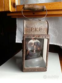 Lampada PKP ferrovie polacche anni 30 vintage