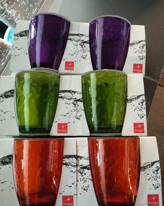 set bicchieri colorati 