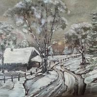 quadro paesaggio olio su tela 90x60