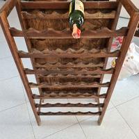 cantinetta portabottiglie a ripiani in legno scur