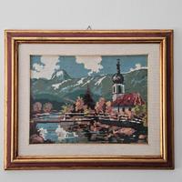 Quadro Ricamo Mezzopunto Paesaggistico