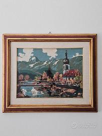 Quadro Ricamo Mezzopunto Paesaggistico