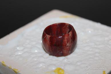 Anello Diaspro Rosso Pietra Artiganale 1980