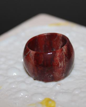 Anello Diaspro Rosso Pietra Artiganale 1980