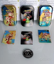 Pokémon - Tre tin (vuote) di latta e una moneta