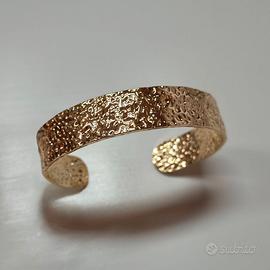 Bracciale Acciaio Inox Oro Zigrinato Rigido