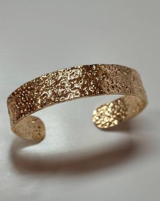 Bracciale Acciaio Inox Oro Zigrinato Rigido