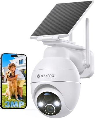 YESKANO Telecamera Wi-Fi Esterno 2K Senza Fili Con