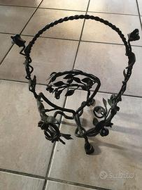 Porta vaso in ferro battuto