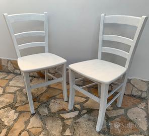 2 sedie della nonna bianche legno massello