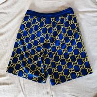Gucci Pantaloncino Shorts Bermuda Blu con Swarovsk
