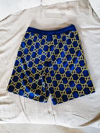 Gucci Pantaloncino Shorts Bermuda Blu con Swarovsk