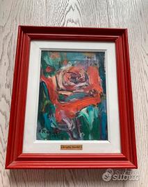 Quadro brigitte raeder 1982 soggetto fiore