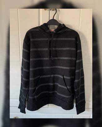 Felpa a righe con cappuccio taglia XXL 100% cotone