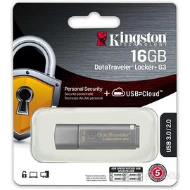 16GB pendrive USB Kingston crittografata metallo