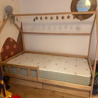Letto a capanna 190x90 con cassetti